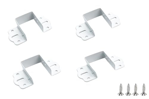 4pcs Hanging Wooden Square, Corner Metal, Hanging Corner Thickened Furniture Hardware Accessories Horizontal White(L) - size: large(white)