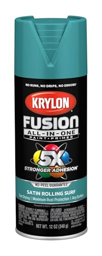 Krylon Fusion All-In-One 12 Oz. Satin Spray Paint, Rolling Surf - 1 Each - color: Satin Teal, size: 1 Count (Pack of 1), style: Satin
