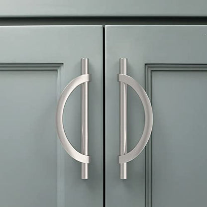 Amerdeco 10 Pack Brushed Satin Nickel Cabinet Pulls 5 Inch(128MM) Hole Centers Kitchen Cabinet Handles Hardware Kitchen Handles for Cabinets Cupboard Handles Drawer Pulls - color: Brushed Satin Nickel, size: 5"/128MM Hole Center, style: 10 Pack