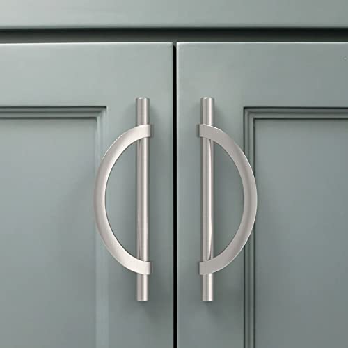 Amerdeco 10 Pack Brushed Satin Nickel Cabinet Pulls 5 Inch(128MM) Hole Centers Kitchen Cabinet Handles Hardware Kitchen Handles for Cabinets Cupboard Handles Drawer Pulls - color: Brushed Satin Nickel, size: 5"/128MM Hole Center, style: 10 Pack