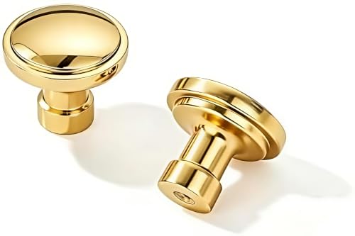 khtumeware Luxury Solid Real Brass Handmade Unlacquered Brass Cabinet Knobs - size: 1-1/4 Inch (32mm) Diameter