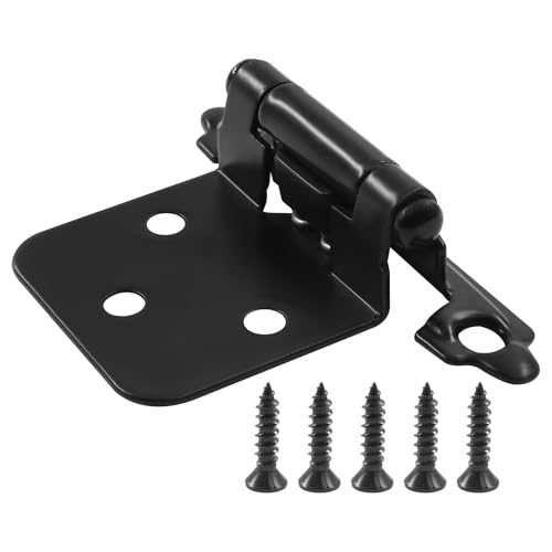 Self Closing Cabinet Hinges, 10 Pack, Black - color: Black