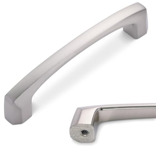 10 Pack 3 Inch Brushed Satin Nickel Kitchen Cabinet Handles - color: Brushed Satin Nickel, size: 3" Hole Center（76mm）