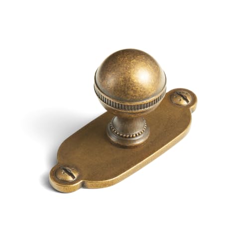 Goo-Ki Cabinet Knobs with Backplate, Antique Brass, 6 Pack - color: Antique Brass, style: Industrial Rivet Style