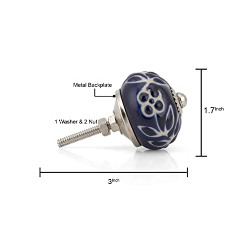 Craft Trade Ceramic Cabinet Knobs & Drawer Knobs – Kitchen Cabinet Hardware, Cupboard Handles, Dresser & Furniture Knobs – Decorative Handmade Pulls (Blue, Set of 25) - color: Blue, style: 25