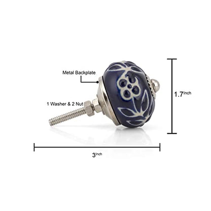 Craft Trade Ceramic Cabinet Knobs & Drawer Knobs – Kitchen Cabinet Hardware, Cupboard Handles, Dresser & Furniture Knobs – Decorative Handmade Pulls (Blue, Set of 25) - color: Blue, style: 25