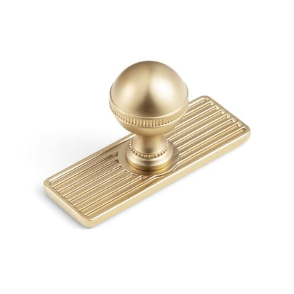 Goo-Ki Cabinet Knobs with Backplate, Champagne Bronze, 6 Pack - color: Champagne Bronze, style: Architectural Flute Style