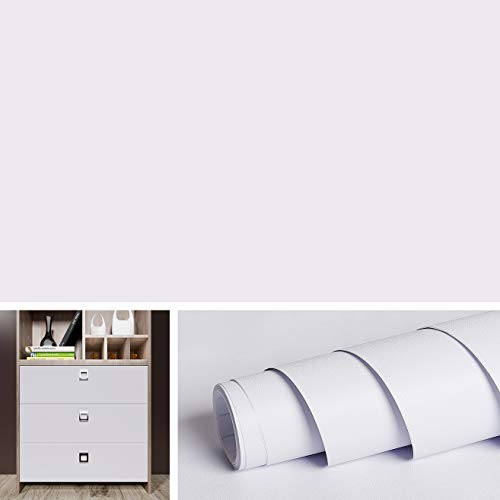 Livelynine White Contact Paper Peel and Stick Waterproof White Wallpaper Liner Prepasted Paintable Removable Cabinet Wallpaper Kitchen Vinyl Wrap for Cabinets Desk Shelf Adhesive Covers 15.8x78.8 - color: Solid White, size: 15.8" x 78.8"