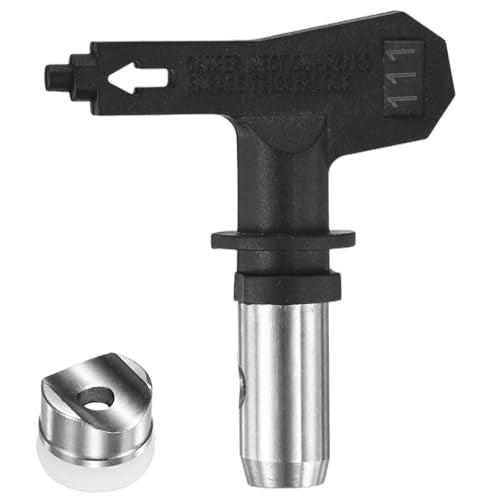 M METERXITY 1-Set Airless Paint Sprayer Tips, Tungsten Steel Reversible Spray Tips with 1 Pad for Homes/Buildings/Garden/Decks/Fences [Black, 111] - size: 111