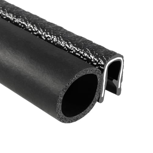 TRIM-LOK Trim Seal, Edge Trim with Side Bulb, Fits 0.625-Inch Bulb, 3/16-Inch Edge, 25-Foot Length, Black Pebble Finish, Flexible PVC Plastic Trim with EPDM Rubber Weather Stripping - style: 0.625" Bulb, 3/16" Edge, 17/32" Leg, 25 Feet