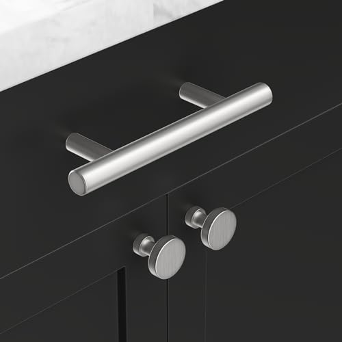homdiy 30 Pack Brushed Nickel Cabinet Knobs, Round Dresser Knobs - color: Brushed Nickel