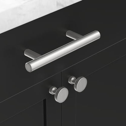 homdiy 30 Pack Brushed Nickel Cabinet Knobs, Round Dresser Knobs - color: Brushed Nickel