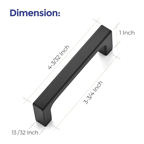 Ravinte Matte Black Kitchen Cabinet Handles 3-3/4 Inch Pulls 35 Pack - color: Matte Black, size: 3-3/4 Inches Hole Center