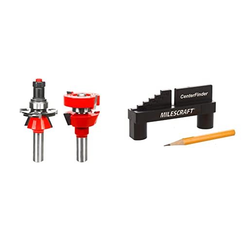 Freud 99-762: 1-11/16" (Dia.) Premier Adjustable Rail & Stile Bit - Shaker & Milescraft 8408 Center Finder - Center Scriber and Offset Measuring & Marking Tool for Woodworking