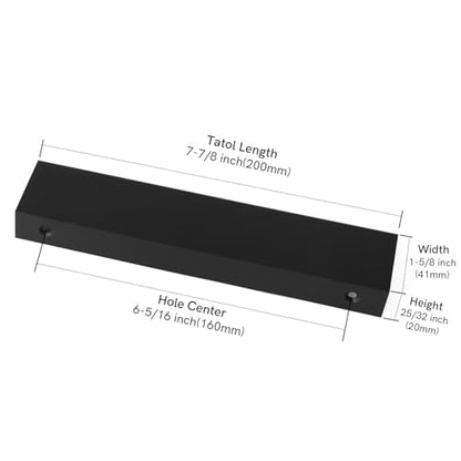 Rergy 10 Pack 6-1/4" Cabinet Pulls Black Finger Pulls for Cabinets - color: Black, size: Hole Center: 6-1/4in(160mm)