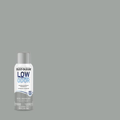 Rust-Oleum Low Odor Premium Spray Paint, Matte Dolphin Gray - color: Dolphin Gray, size: 11 Ounce (Pack of 6)