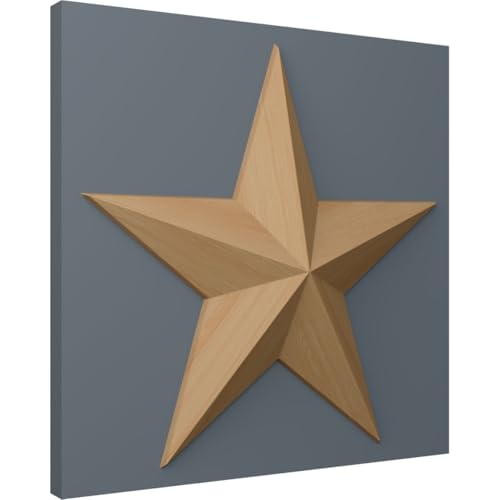 Ekena Millwork ROS04X04GLAL Galveston Star Rosette, 4 1/8"W x 4 1/8"H x 5/8"P, Alder - color: Alder, size: 4 1/8"W x 4 1/8"H x 5/8"P