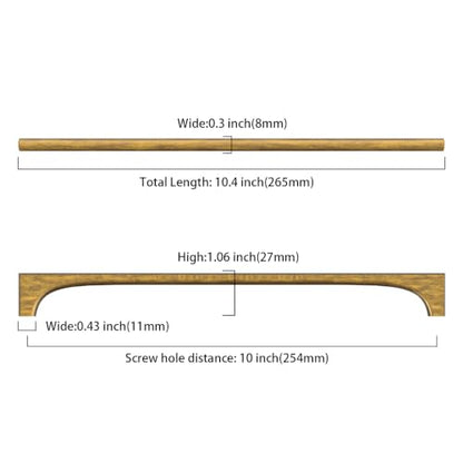 Asidrama 10 Pack 10 Inch(254mm) Brushed Antique Brass Cabinet Pulls Kitchen Cabinet Handles Black Kitchen Cabinet Hardware for Cupboard Drawer 2321 - color: Brushed Antique Brass, size: 10" Hole Center, style: 10 Pack