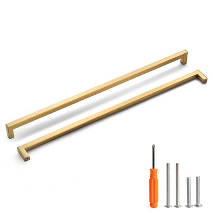 Cabinet Pulls Gold 30 Pack 18 Inch Stainless Steel Kitchen Cabinet Handles, Drawer Hardware, 458mm Hole Centers - color: Gold, size: Two Hole - 18 inch Hole Centers(458mm)