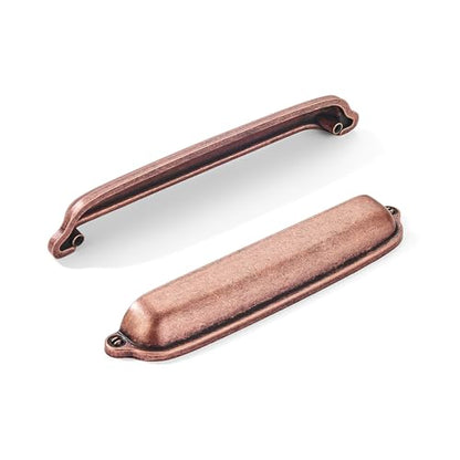khtumeware 10 Pack Antique Copper Cup Pulls 6 Inch Center to Center - Cabinet & Drawer Handles for Kitchen Hardware - color: Antique Copper, size: 6"(152mm) Hole Center