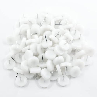 18mm Nail On Furniture Sliders, Round Nylon Chair Feet Glides - size: 18mm