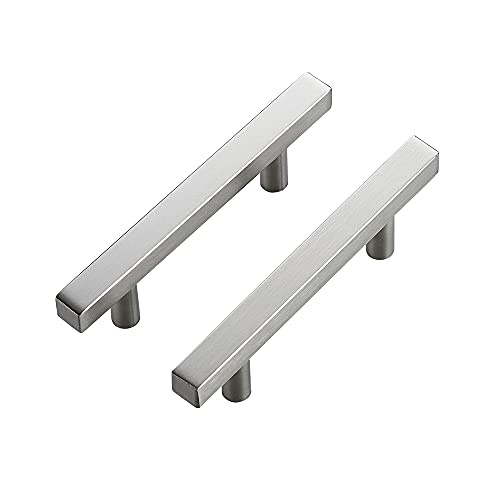 Ravinte Brushed Nickel Cabinet Hardware Square Pulls, 3.75 Inch, 10 Pack - color: Brushed Nickel