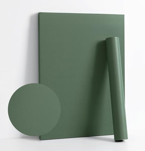 Dimoon 78.7''x17.7'' Green Peel and Stick Wallpaper Contact Paper Modern Self Adhesive Wall Paper Removable Renter Friendly Textured Solid Color Shelf Cabinet Vinyl Roll (78.7''x17.7'',Dark Green) - color: Dark Green, size: 17.7" x 78.7"