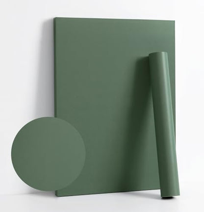 Dimoon 236''x17.7'' Green Peel and Stick Wallpaper Contact Paper Modern Self Adhesive Wall Paper Removable Renter Friendly Textured Solid Color Shelf Cabinet Vinyl Roll (236''x17.7'',Dark Green) - color: Dark Green, size: 17.7" x 236"