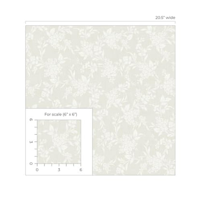NextWall Tonal Floral Peel and Stick Wallpaper (Neutral)