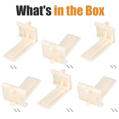 Undermount Drawer Slide Rear Mounting Bracket Socket, Plastic Drawer Track Back Plate Replacement for Face Frame Cabinets & Kitchen Drawers (3Pairs, 6PCS) - color: Creamy white, size: 6