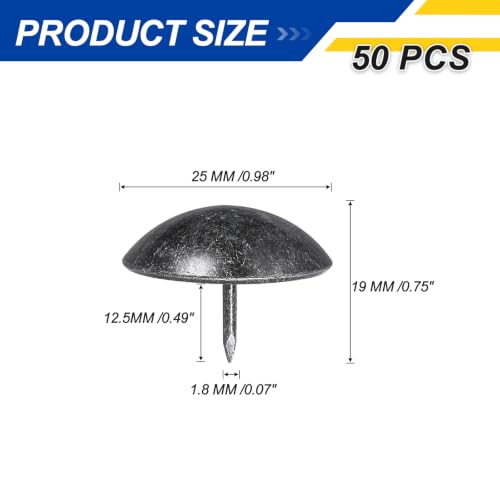 Carbon Steel Upholstery Tacks 1" x3/4" 50 Pcs Black Pearl - color: Black Pearl, size: 1" x 3/4"