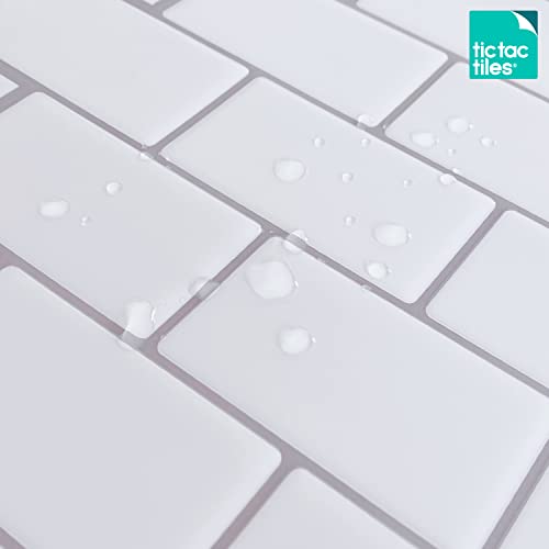 Tic Tac Tiles Peel & Stick Subway Tile Backsplash, White, 10 Sheets - color: Mono White