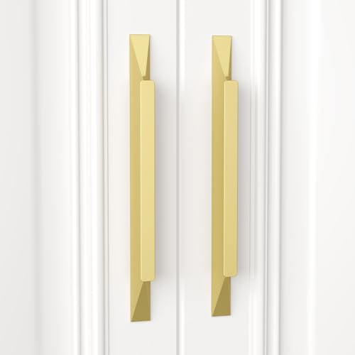 Peaha 10 Pack 5 Inch Hole Center Gold Drawer Handles Long Cabinet Pulls - color: Matte Gold-10pack, size: 5in Hole Centers