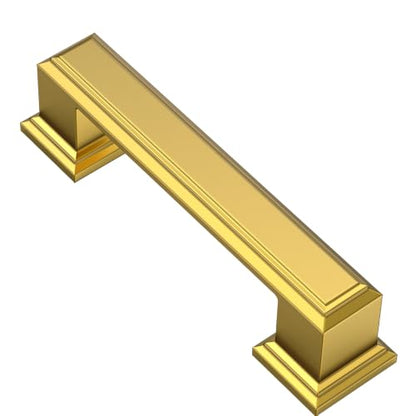 Alzassbg Vibrant Brushed Moderne Brass Cabinet Pulls 10 Pack, AL3071BMB - color: Vibrant Brushed Moderne Brass, size: 3" Hole Center