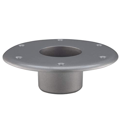 RecPro RV Dinette Bracket | Flush/Recessed Floor Mount for Table Leg | Silver Aluminum | Mount Only (No Leg Included) - size: 6'' x 2.25''