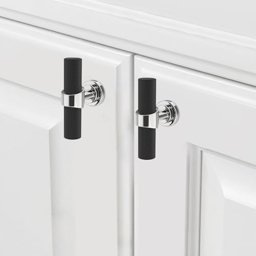 20 Pack Black and Polished Chrome Kitchen Cabinet Knobs - color: Black and Polished Chrome, size: 1.38'' Diameter(35mm)