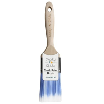 Chalky Chicks Blue Bird Chalk Paint Brush 2 inch Beveled Natural Bristles