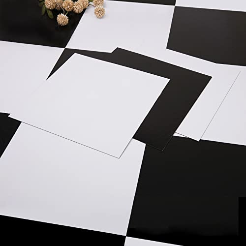 Alow Peel and Stick Floor Tile, 30pcs Self-Adhesive Peel and Stick Flooring - color: Black/White, size: 30pcs