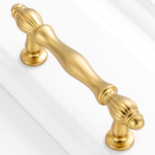 3 Inch Brushed Gold Cabinet Pulls Drawer Handles 10 Pack 2510 - color: Brushed Gold, size: 3 In Hole Distance