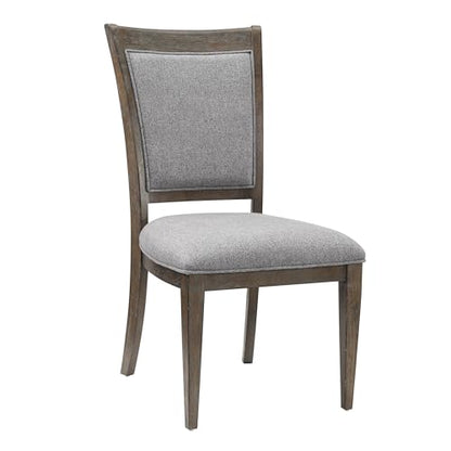 5-Piece Dining Set, Extendable Table and 4 Upholstered Chairs, Brown - color: Brown,driftwood
