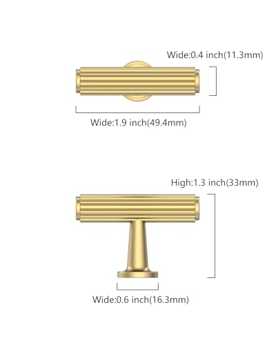 Champagne Bronze Cabinet Knobs Drawer Pulls 10 Pack - color: Champagne Bronze, size: T-Knob