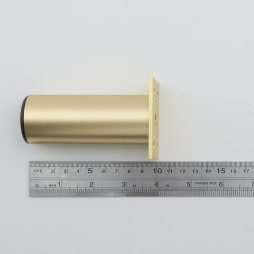 Geesatis Adjustable Leveling Furniture Legs (4-Pack) - 4" Gold Aluminum Alloy Feet for Wobbly Cabinets, Tables, & DIY Projects - size: 4inch