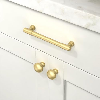 10 Pack Brushed Gold Cabinet Pulls 5 Inch(128mm) Kitchen Cabinet Handles Cabinet Hardware for Drawer Pulls - color: Brushed Gold, size: 5" Hole Center