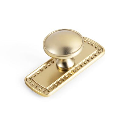 6Pack Champagne Bronze Cabinet Knobs with Backplate Drawer knobs - color: Champagne Bronze, style: Beadedge