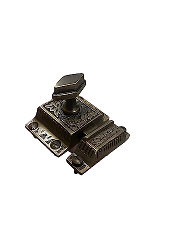 A29 Cabinet Latch, Solid Brass, Antique Brass, Windsor Knob - color: Antique Brass-D