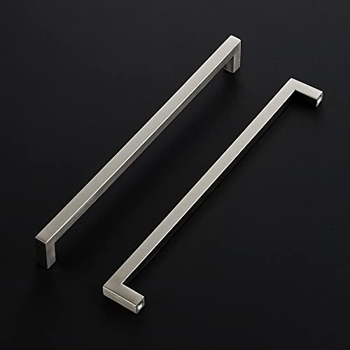 Ravinte Brushed Nickel Square Cabinet Handles & Pulls 11-5/16 Inch 10 Pack - size: 11-13-16 in (11-5/16 in Hole Center)