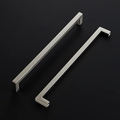 Ravinte Brushed Nickel Square Cabinet Handles & Pulls 11-5/16 Inch 10 Pack - size: 11-13-16 in (11-5/16 in Hole Center)