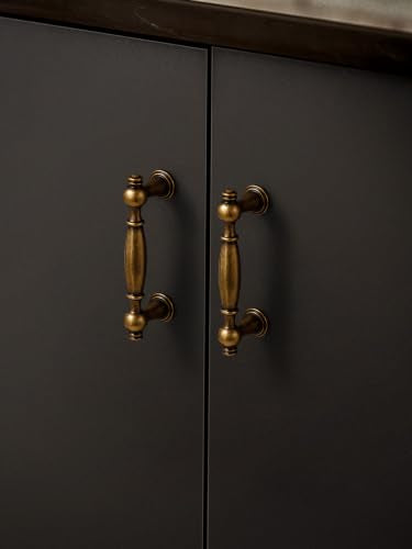 5 Pack Antique Brass Cabinet Pulls 3" Hole Center - color: Antique Brass, size: 3" hole center
