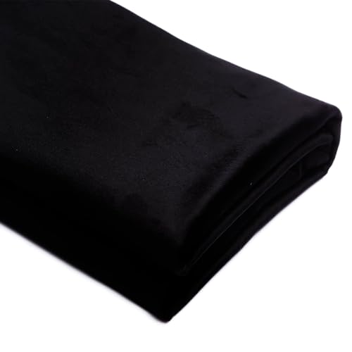 TinaKim Upholstery Fabric Velvet, Sofa Chair Cover Material, for DIY Couch Repair (Black, by The Yard) - color: Black, size: Cut by the yard