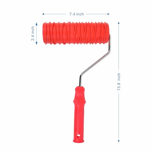 Hanroy 8'' Texture Paint Roller for Wall, Rubber Pattern Paint Roller - color: 2018T